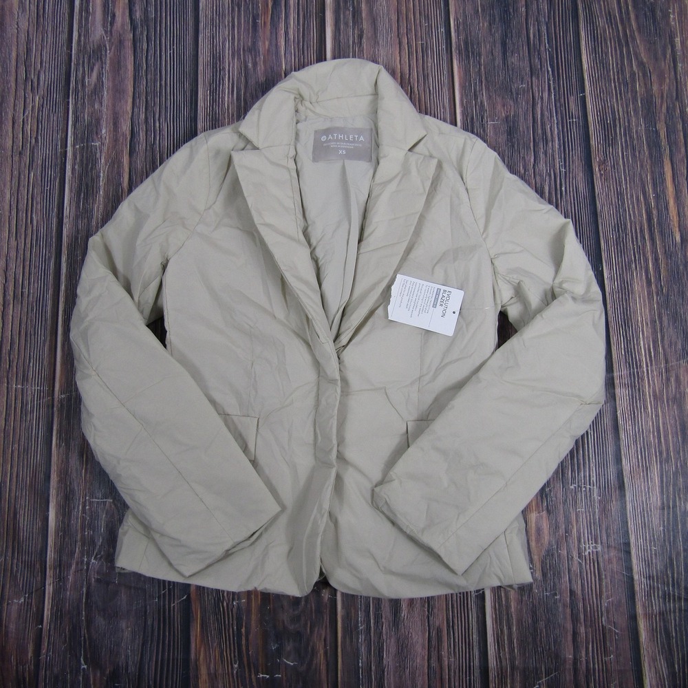 Athleta Blazer Womens XS Beige‎ Evolution PrimaLoft Insulated Water Resistant